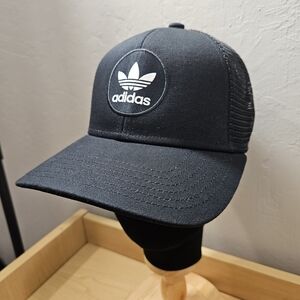 Adidas Originals Trucker Hat | Black Trefoil Snapback | OSFM